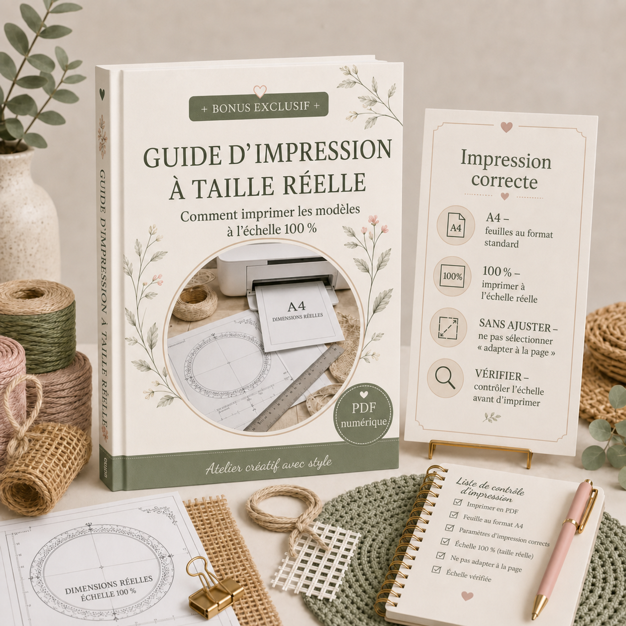 Guide d’impression à taille réelle